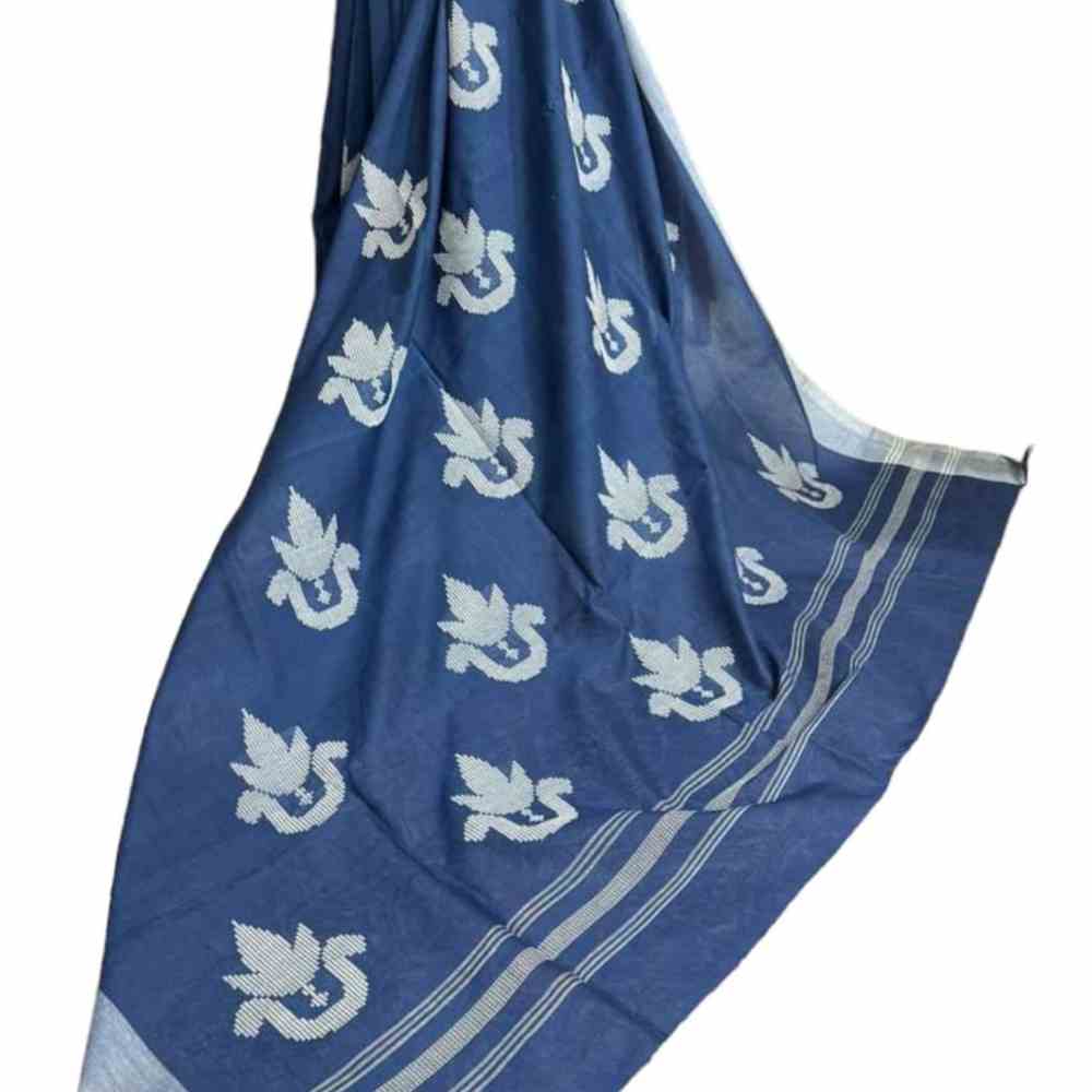 Regal Harmony Blue Bawan Buti Saree